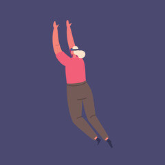 Fototapeta premium Female Character Deep Immersion into Cyberspace. Metaverse Digital Technology Concept. Woman in VR Glasses And Headset