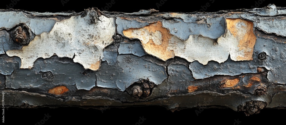 Aufkleber textured tree bark with peeling layers and color variations, suitable for background or nature-theme