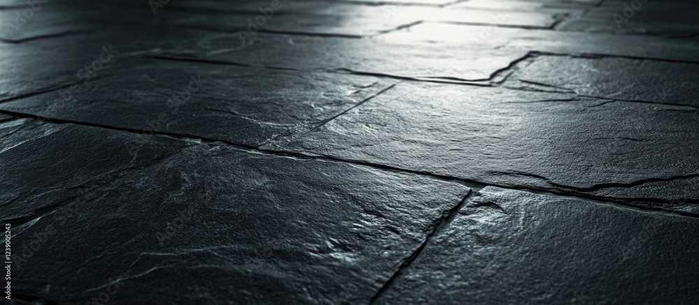 Poster textured dark stone floor with reflective surface and shadows suitable for various backgrounds copy 