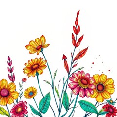 Botanical Tapestry: Intricate Sketches on Textured Canvas