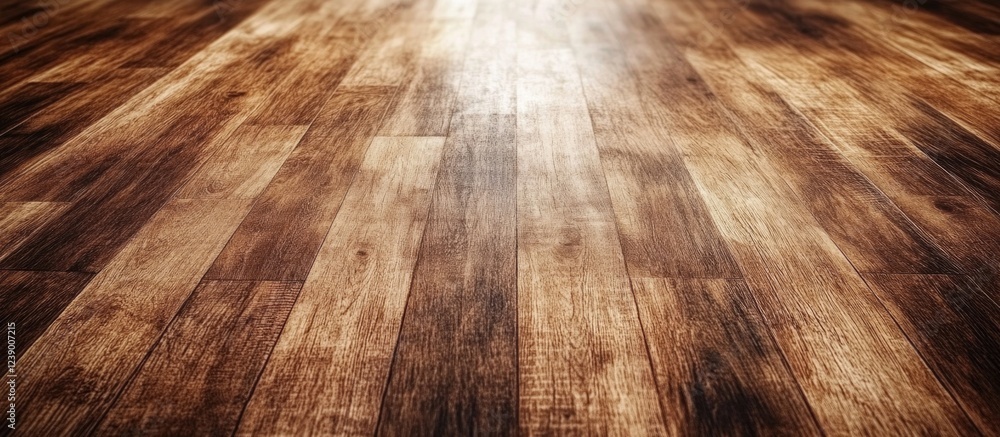 Poster detailed wooden floor texture with light reflections and copy space for text insertion
