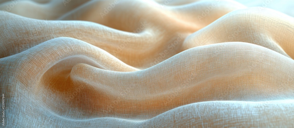 Poster soft textured fabric with delicate folds and curves in warm pastel tones suitable for background des