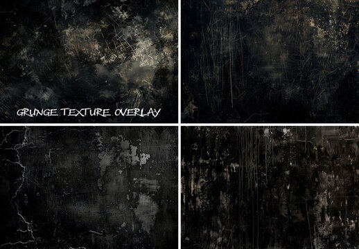4 Grunge Photo Effect Overlays Mockup