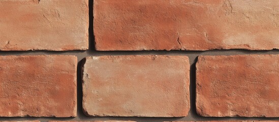 Textured red brick wall background with mortar joints and natural weathering details Copy Space