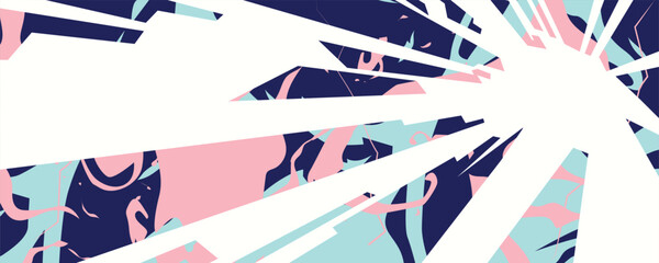 Abstract Comic Style Digital Art Background in Vibrant Colors and Fluid Forms, Multi Colors Geometric Cartoon Shapes, Trendy Modern Design, Applicable For Placards, Banners, Cover Illustration