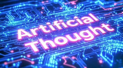 Futuristic Concept of Artificial Thought in a Cyberpunk Style Setting