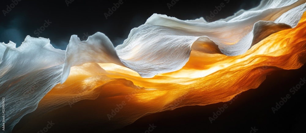 Poster colorful abstract wave composition with fluid textures and soft lighting on a dark background copy s
