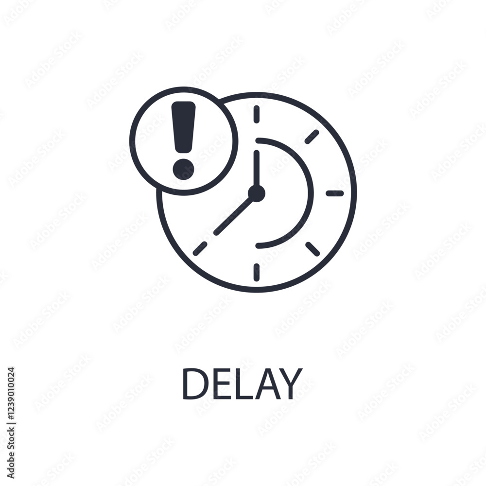 Poster delay icon. vector.editable stroke.linear style sign for use web design,logo.symbol illustration.