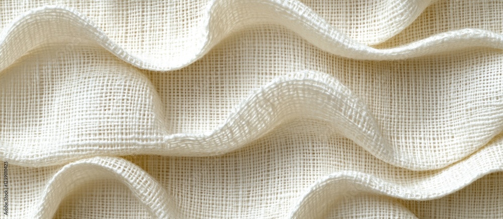 Poster textured white fabric with smooth waves and folds suitable for backgrounds and textile design copy s