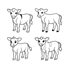 set of cow animals illustration