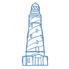 Line Art Illustration of Lighthouse. Vector Graphic.