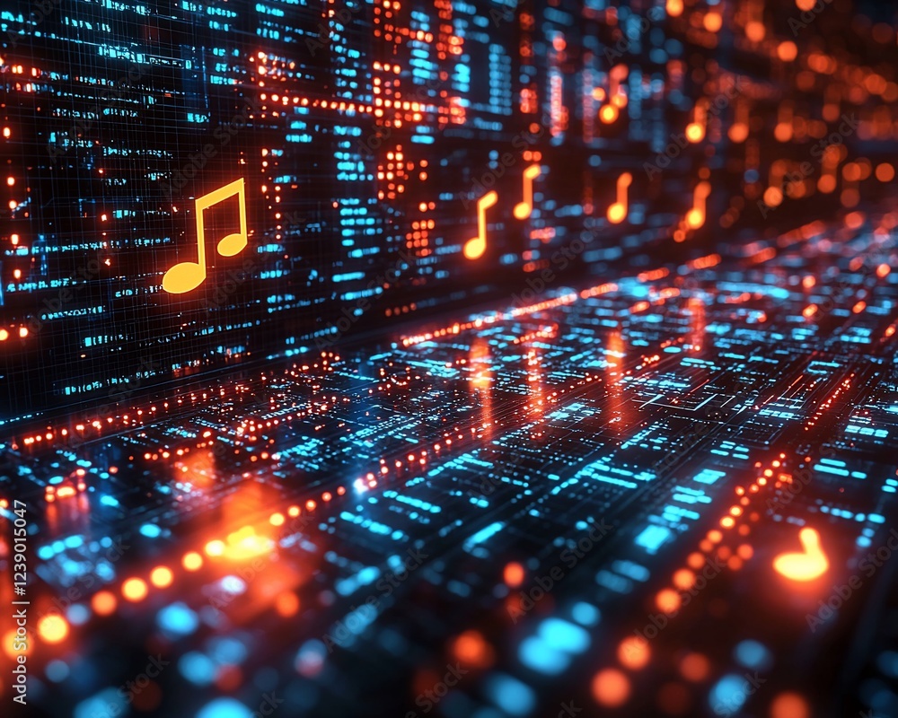 Poster digital music streaming data flow