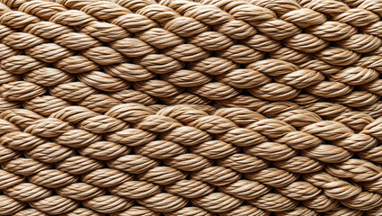 Intertwined beige rope creating textured background