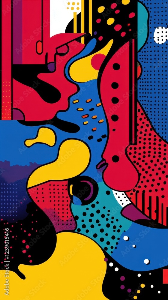 Aufkleber abstract colorful shapes and patterns composition