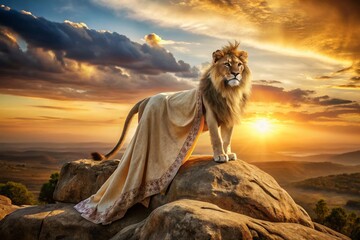 Obraz premium Lion King in the Golden Hour