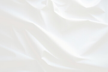Elegant white folds fabric texture png overlay effect, transparent background