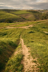 Dirt path in the hills outside the city