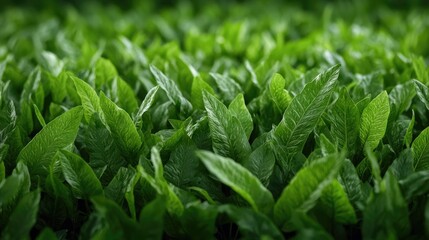 Lush green spinach leaves field, healthy agriculture