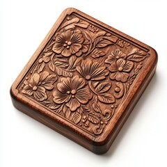 Carved Floral Wooden Box