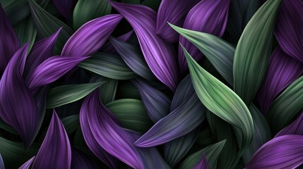 Lush purple and green leaves background.