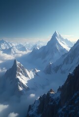 Fototapeta premium Take us to the top of a mountain where the air is thin and there is only endless space around us