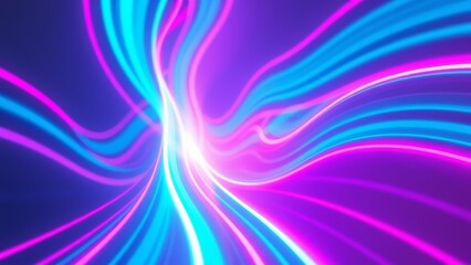Obraz premium Abstract Neon Lines Graphic Design � Dynamic Light Background