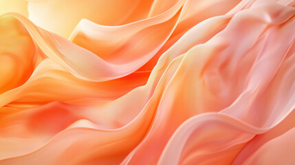 A mesmerizing abstract background with soft, radiant hues of sunset orange and peach, delicately transitioning with a watercolor-like effect