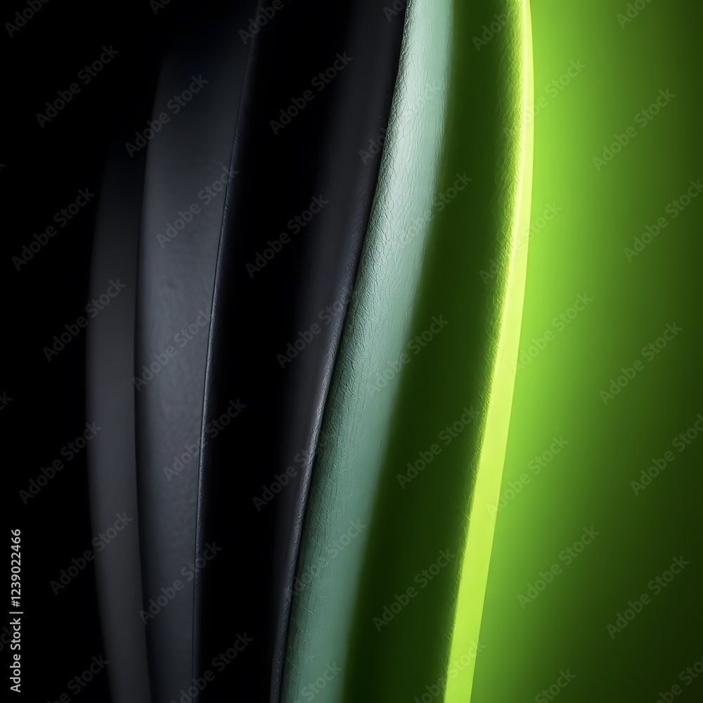 Poster sleek curves of modern design highlighted by bold lighting in a dynamic composition. generative ai