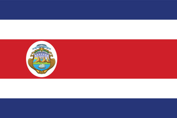 Costa Rica Flag, Flag Of Costa , flat vector