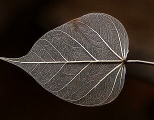 intricate network of veins on a dried leaf