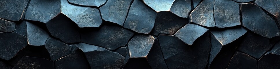 Modern Abstract Black Geometric Background Template for Website Header 3D Illustration