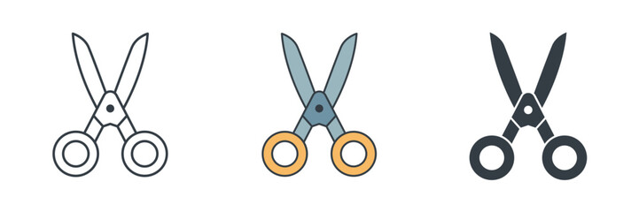 Fototapeta premium Scissors icon symbol vector illustration isolated on white background