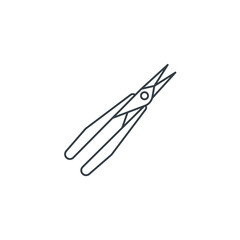Tweezers icon symbol vector illustration isolated on white background