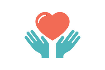 heart and hands icon vector illustration , heart in hand logo, doctor logo vector illustration , logo design 