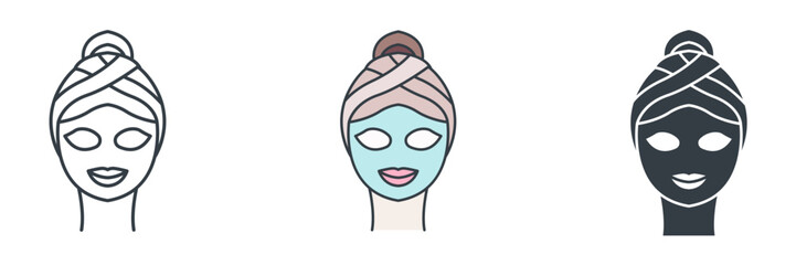 Beauty and Spa Face Mask icon symbol vector illustration isolated on white background