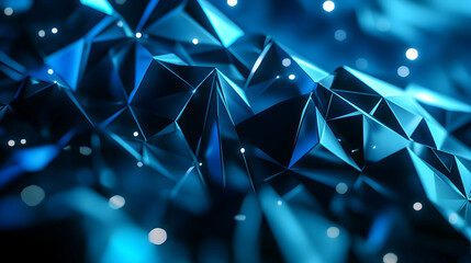 A 3D holographic origami in cyan and space black, futuristic and angular
