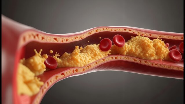 Understanding cholesterol buildup in arteries during the process of atherosclerosis