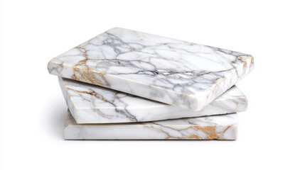 Elegant marble coasters with white and gold veining pattern, perfect for home decor