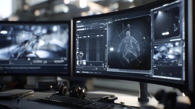 Digital Workspace Showing 3D Model Design Process