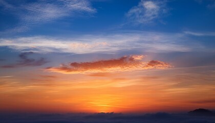 summary gradient sunrise in the sky with cloud and blue mix orange natural heritage