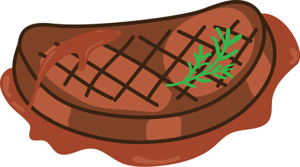 Beef Steak vector illustration. Element for restaurant menu or logo. 