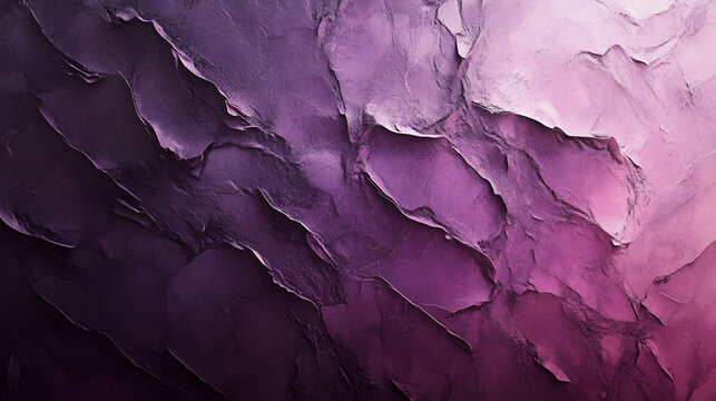 A bold 3D abstract artwork with a grainy purple texture fading from light orchid to dark wine, creating a dramatic and luxurious effect