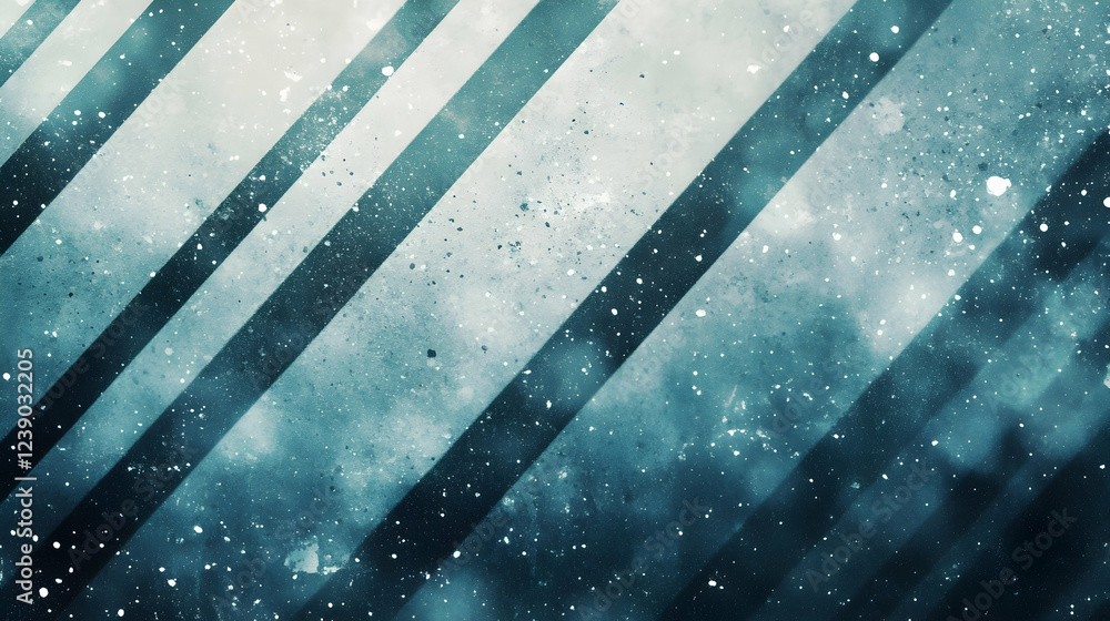 Poster a dark teal and white ombre background with dynamic diagonal stripes, interwoven with subtle noise t