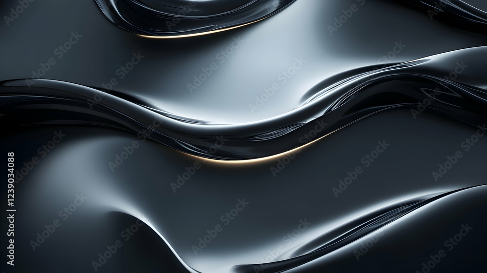 Poster a futuristic 3d abstract artwork with a dark gray background, highlighted by a subtle light gradient