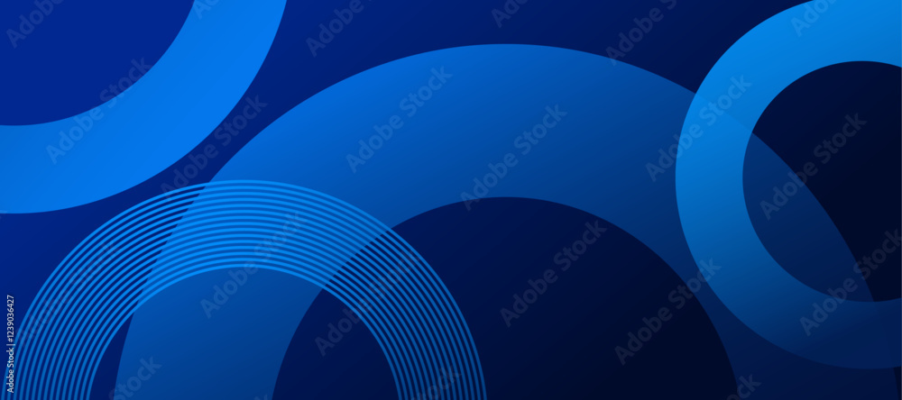 Poster abstract blue gradient circle shape background. dynamic shapes composition. minimal geometric. moder