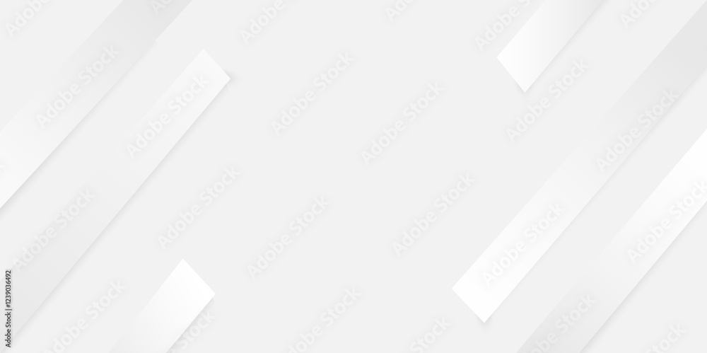 Poster clean white abstract background with subtle diagonal stripes and soft shadows.