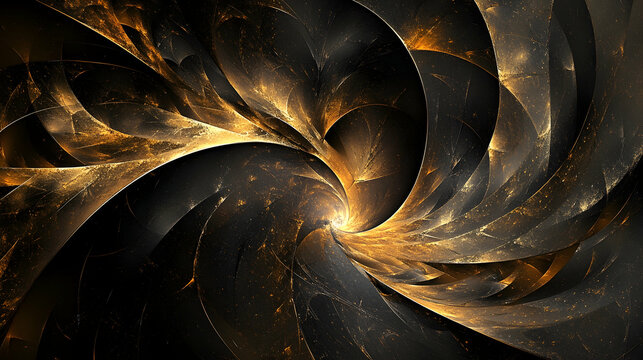 A sleek black and brown abstract design with sharp golden lines, smooth metallic reflections, and subtle noise textures for a modern aesthetic