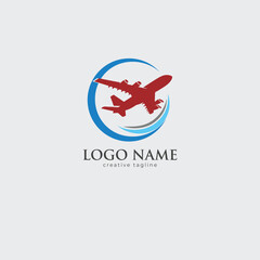 Travel logo, aircraft, airline, jet, fly, airplane, vacation logo template