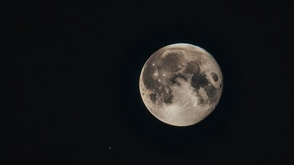 Obraz premium moon, night, sky, full, space, astronomy, lunar, crater, planet, black, full moon, dark, moonlight, craters, light, satellite, bright, round, eclipse, universe, orbit, sphere, circle, luna