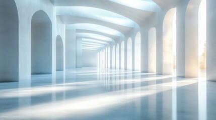 Fototapeta premium Minimalist Abstract Composition with White Geometric Shapes and Soft Lighting for Modern Art